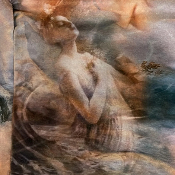 Plt Water Renaissance Print Helsa Slinky Bandeau Crop Top, Size 10, NWT - Picture 10 of 13